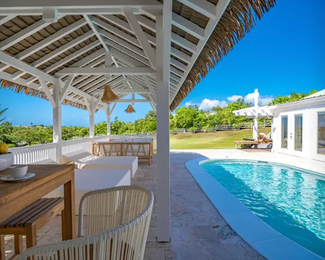 The poolside terrace